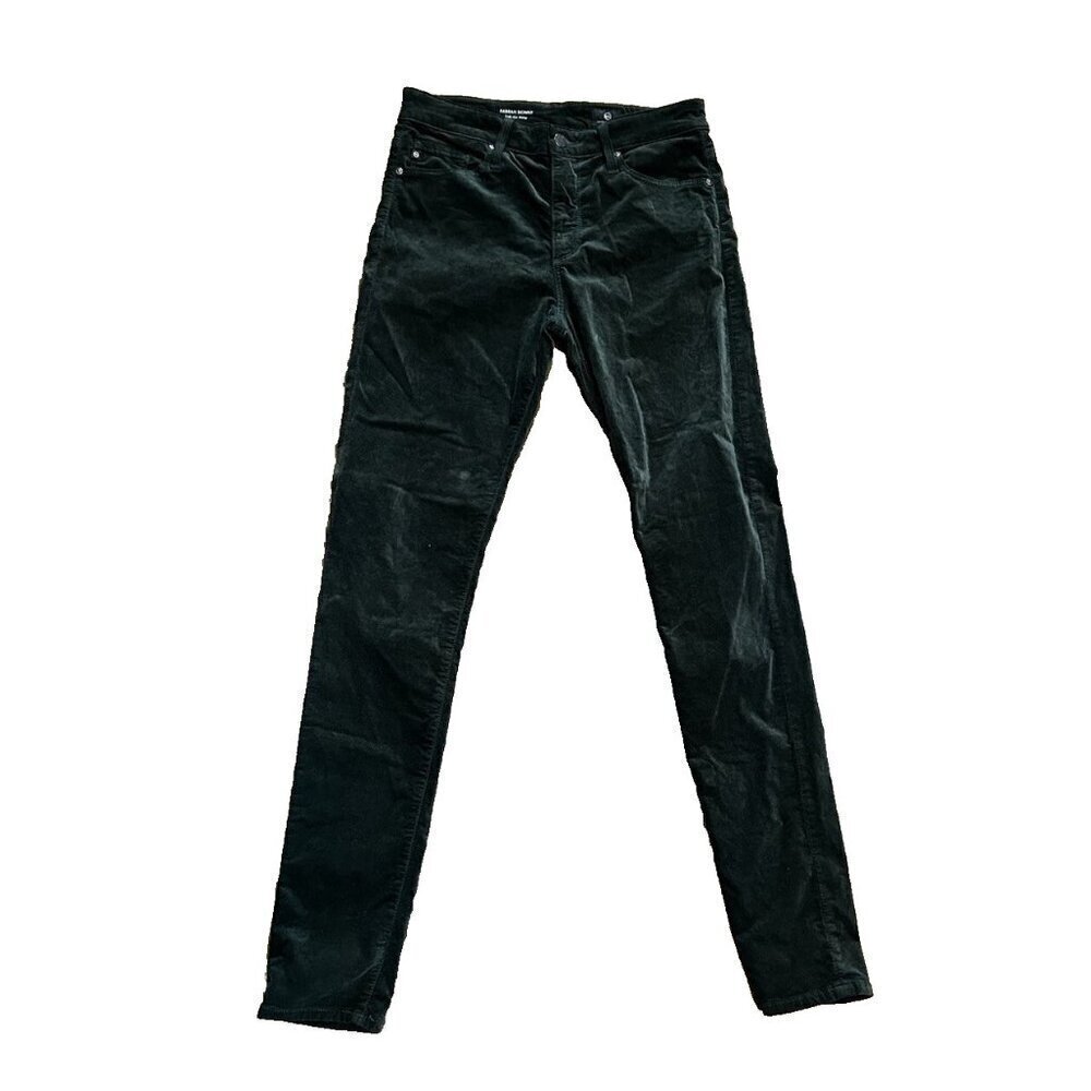 Adriano  Goldschmeid  Farah Skinny Jeans Women’s Green Velour 27 X 30 Mid Rise